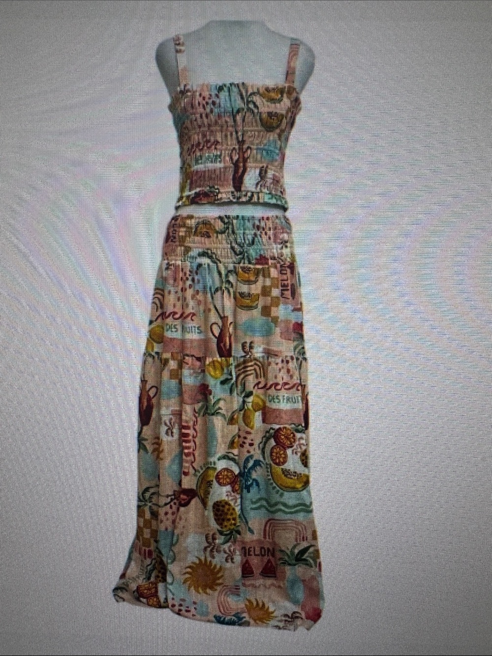 Paper heart two piece maxi shirt and Smocked topTropical sundress nwt xs - Picture 2 of 7